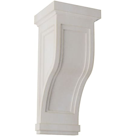 Ekena Millwork 7 1/2"W x 8"D x 17"H Traditional Recessed Wood Vintage Decor Corbel, Chalk Dust White CORWD07X08X17TRWH